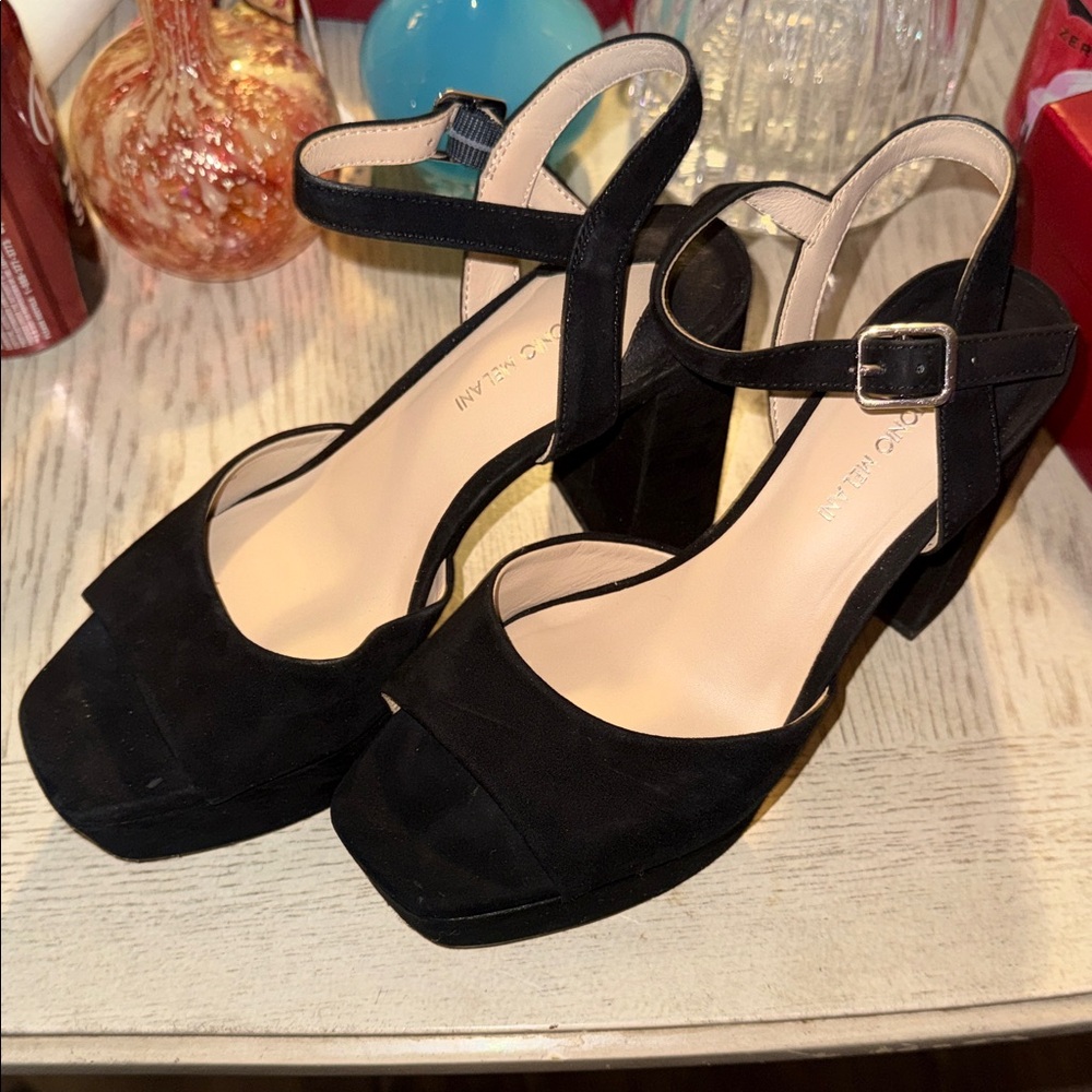 ANTONIO MELANI Black Suede Heels